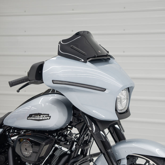 Flare® Windshield for Harley-Davidson® 2023.5-2026 Street Glide (FLHX) 8" / Solid Black