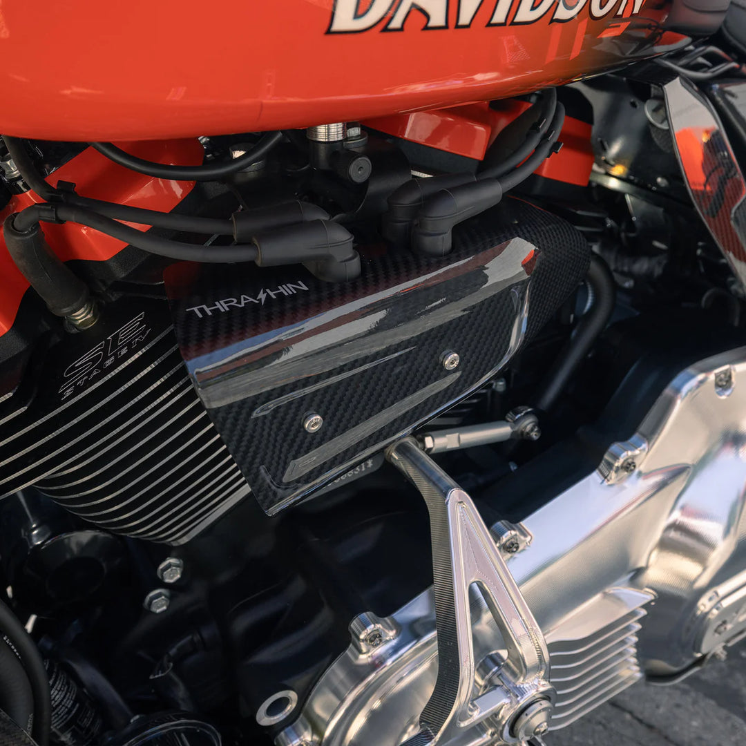 THRASHIN - Air Scoop | Milwaukee Eight Engine - Gloss Twill Weave Carbon - TSC-3111-1