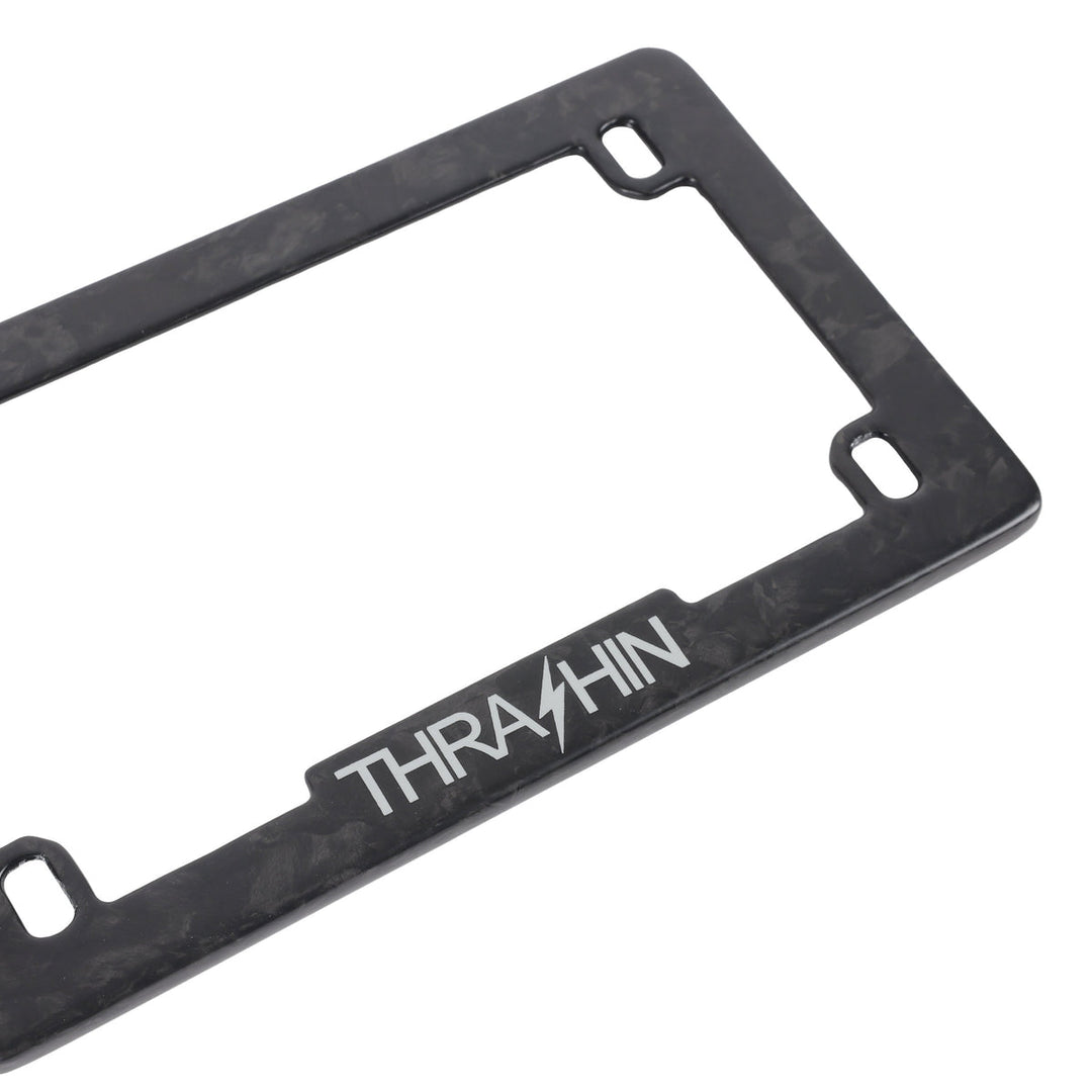 THRASHIN Forged Carbon (Matte) License Plate Frame - TSC-3987-1