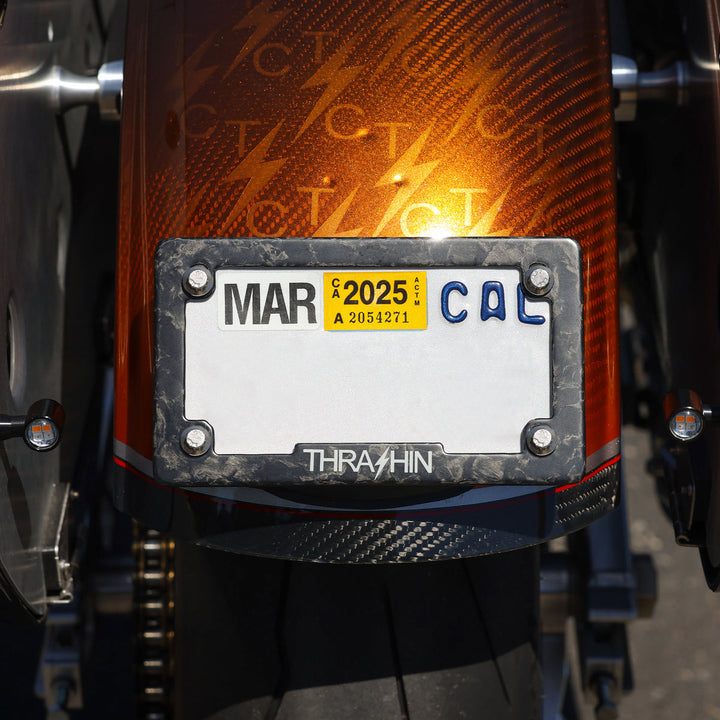 THRASHIN Forged Carbon (Matte) License Plate Frame - TSC-3987-1